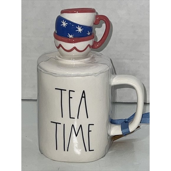 RAE DUNN Disney Alice In Wonderland "MAD TEA PARTY" Double Sided Mug Topper. NEW - Picture 4 of 16